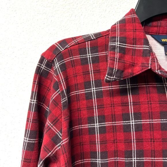 Woolrich Red Plaid Flannel Button Down Top - Picture 2 of 7